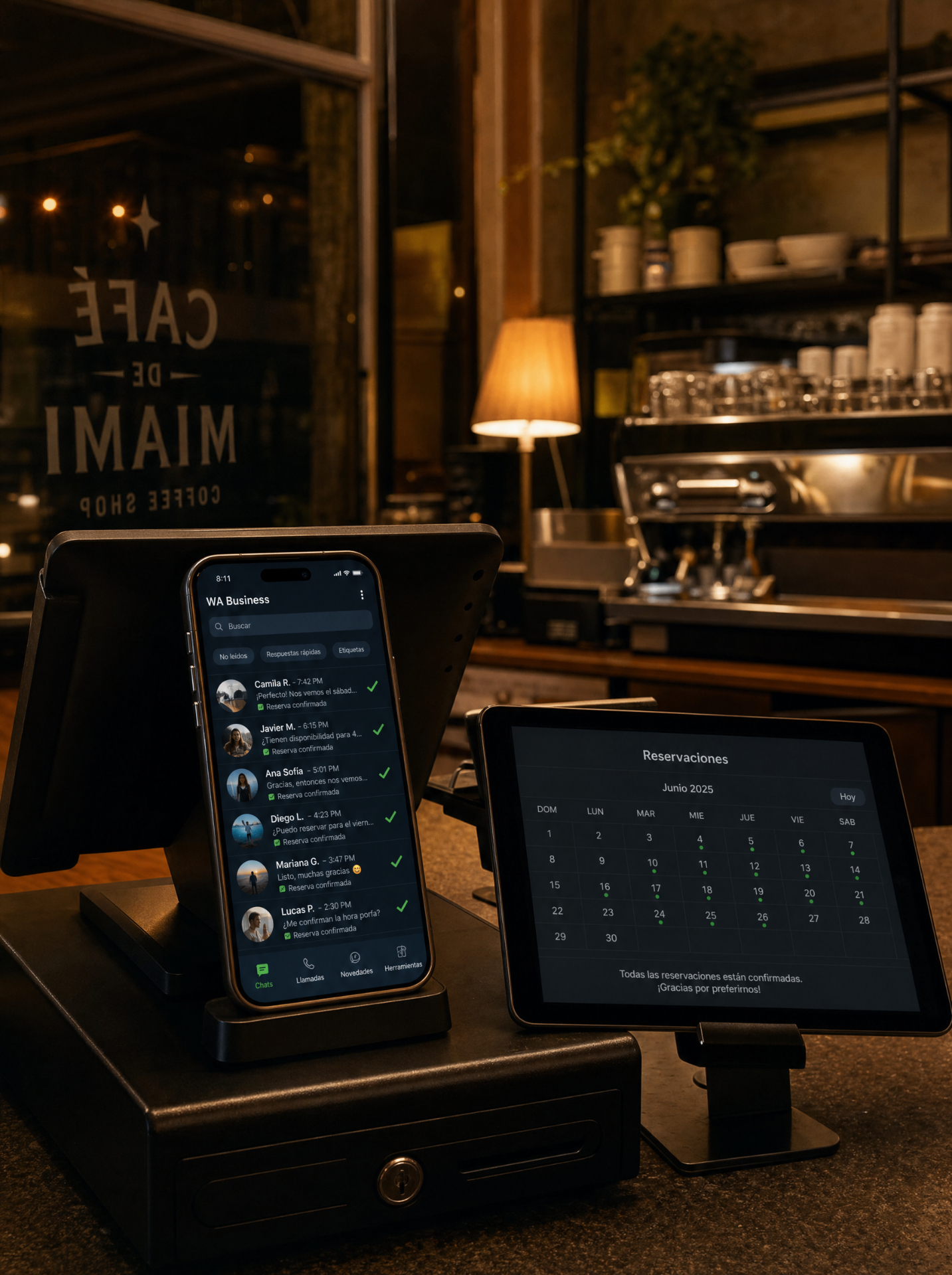 Café en Miami: después — WhatsApp Business automatizado y reservas confirmadas